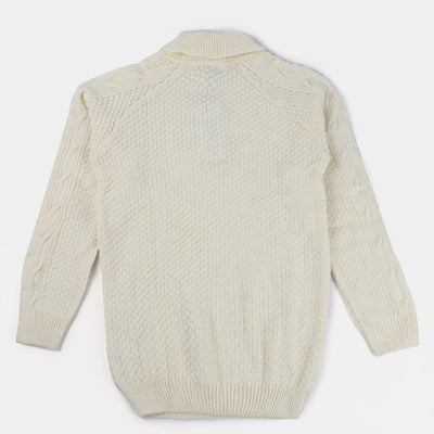 Teens Boys Knitted Sweater -White