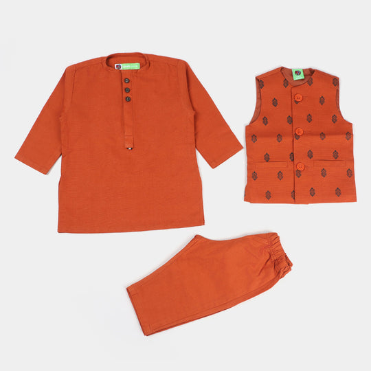 Infant Boys khaddar 3 Piece Suit - Sun Set