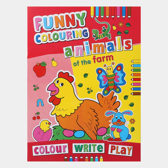 Kids Book Funny Coloring Animal Of Farm