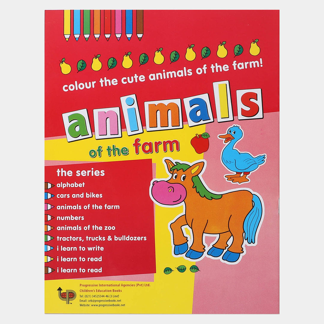Kids Book Funny Coloring Animal Of Farm