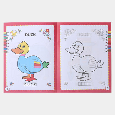 Kids Book Funny Coloring Animal Of Farm