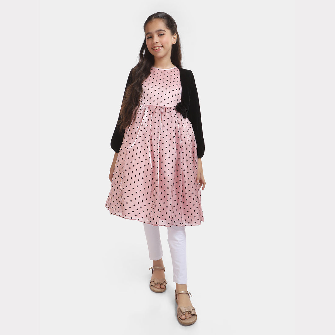 Girls Fancy Frock Grace - Peach