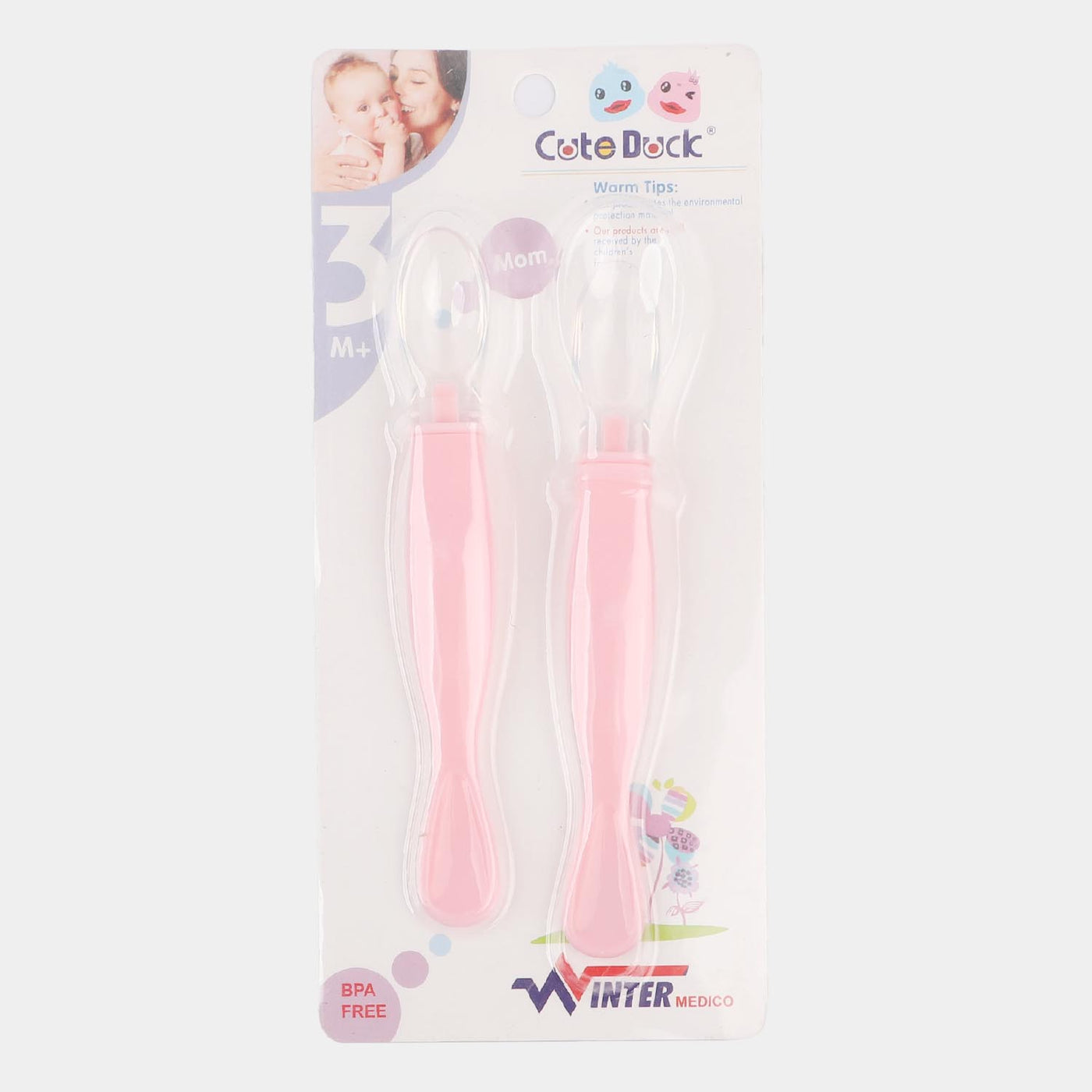 Baby Silicon Feeding Spoon-Pink