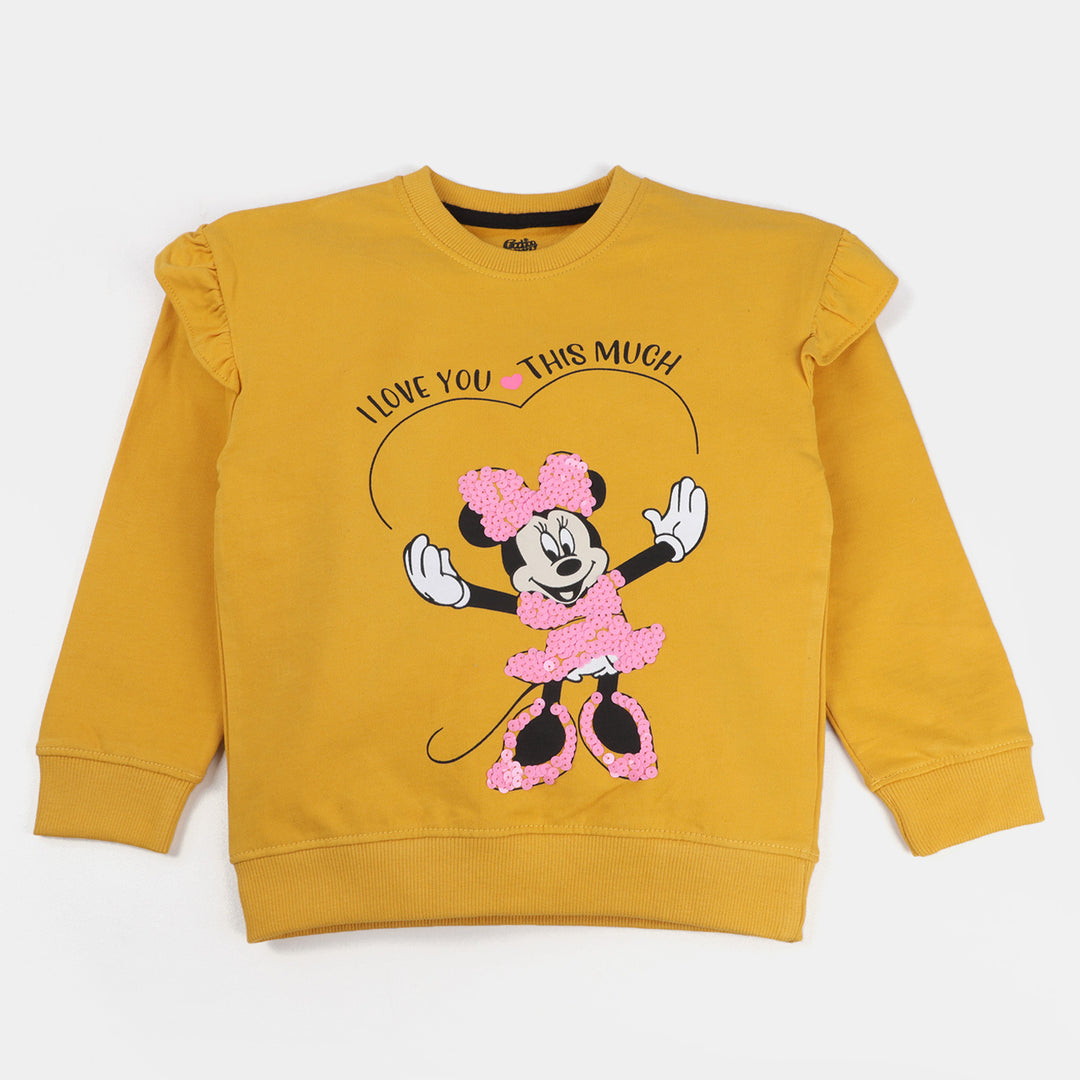 Girls JERSEY Sweatshirt character- Yellow