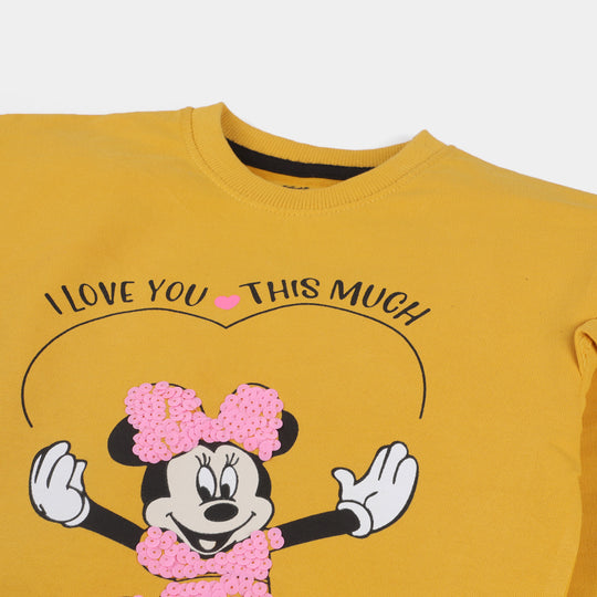 Girls JERSEY Sweatshirt character- Yellow