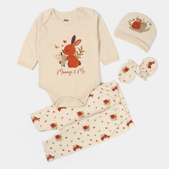 Infant Girls Set 4Pc Mummy's Girl-B. Cream