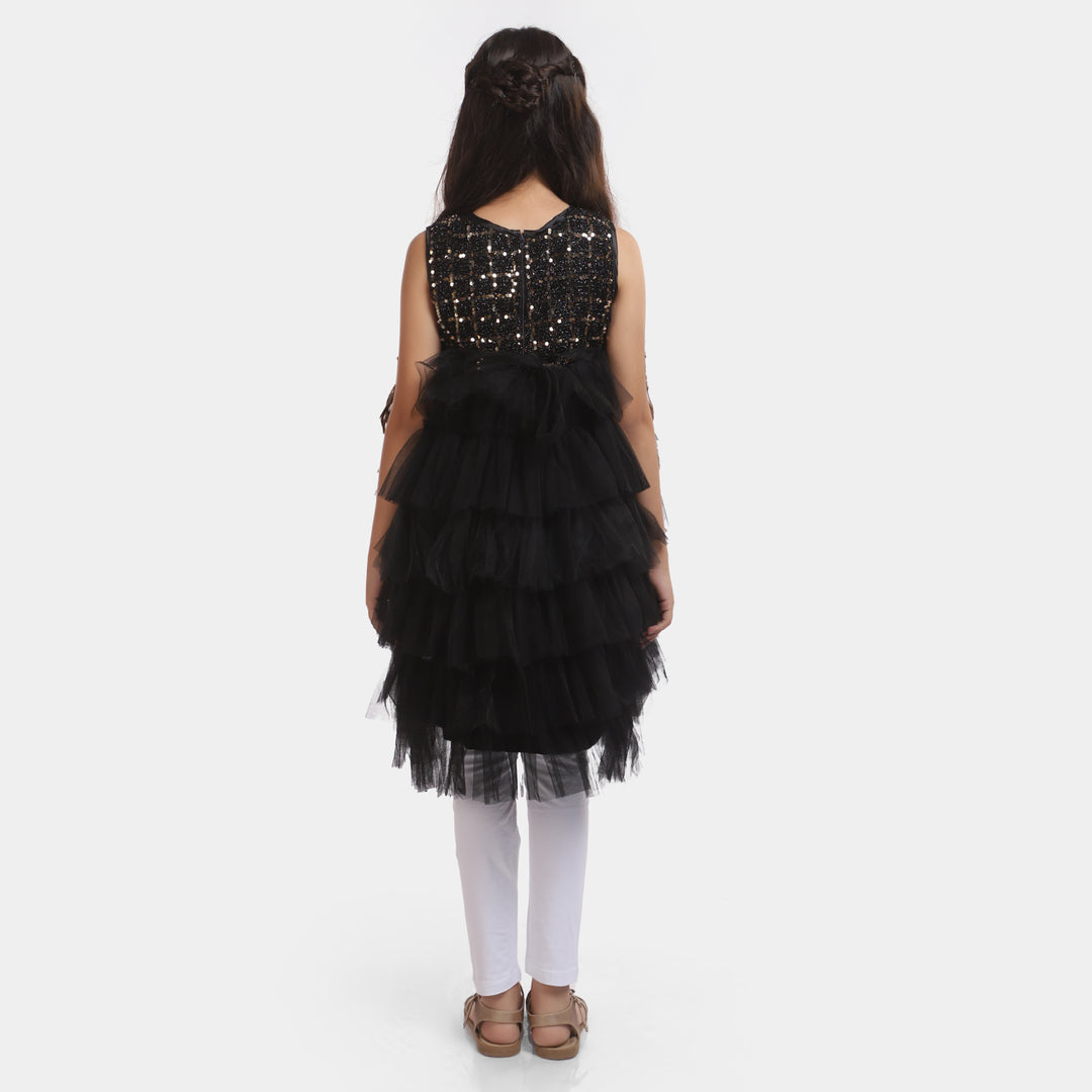 Girls Fancy Frock Classic-BLACK