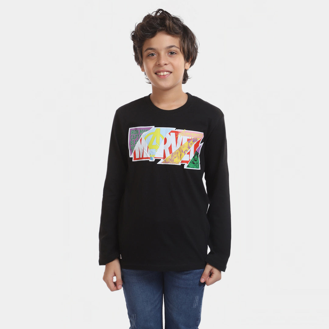 Boys Cotton T-Shirt - BLACK