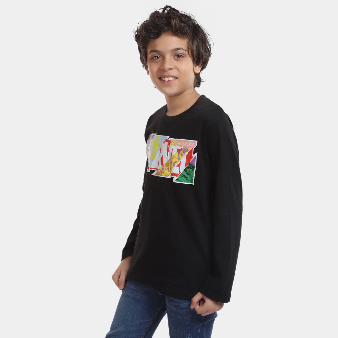 Boys Cotton T-Shirt - BLACK