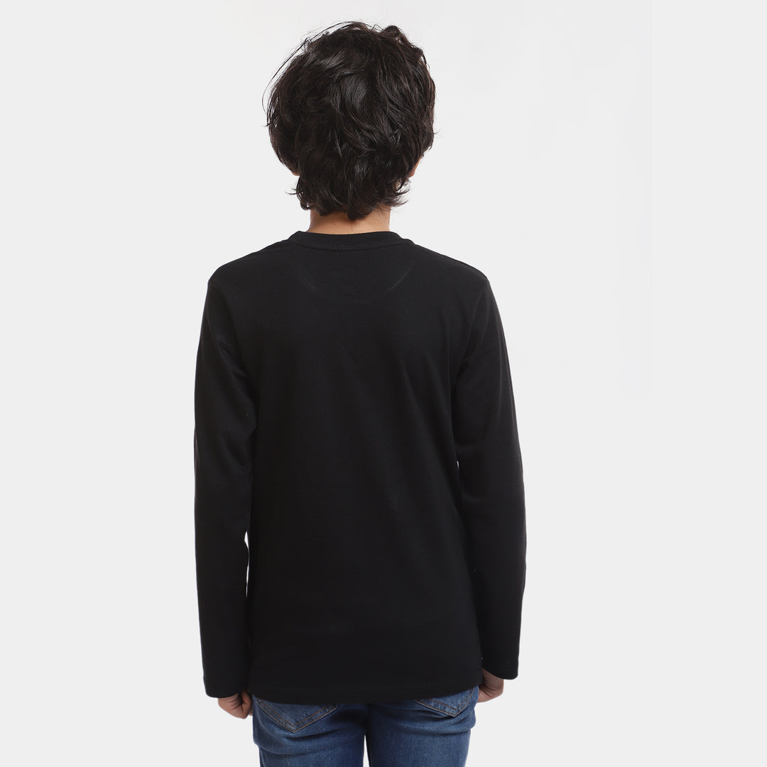 Boys Cotton T-Shirt - BLACK