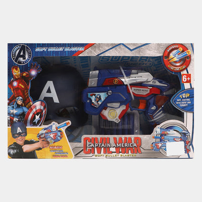 Soft Blaster with Action Figure Super Hero Mask