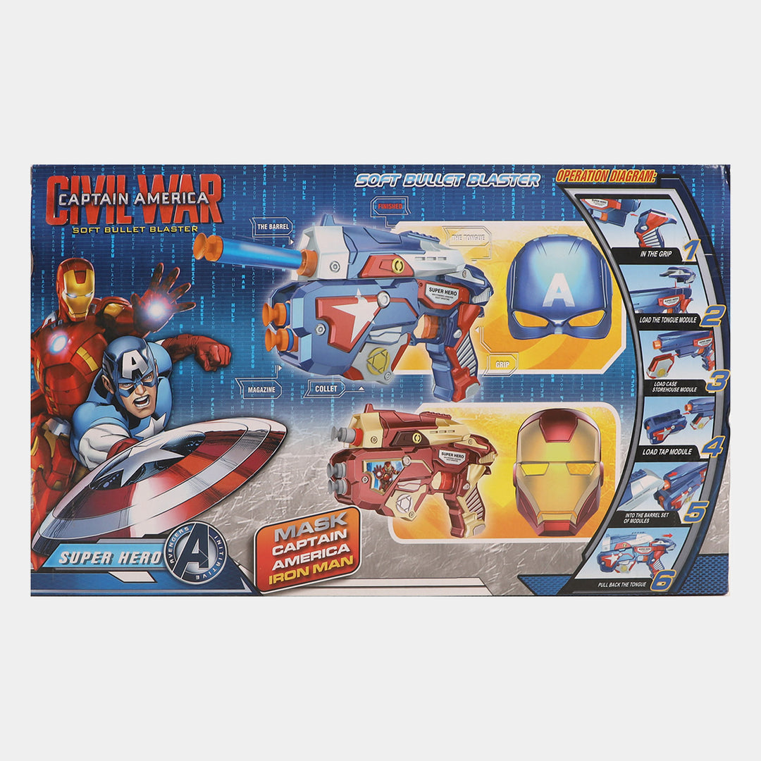 Soft Blaster with Action Figure Super Hero Mask