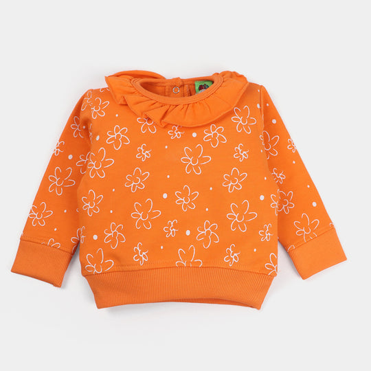 INFANT GIRLS FLEECE KNITTED 2PC SUIT Pure Beauty-C.Orange