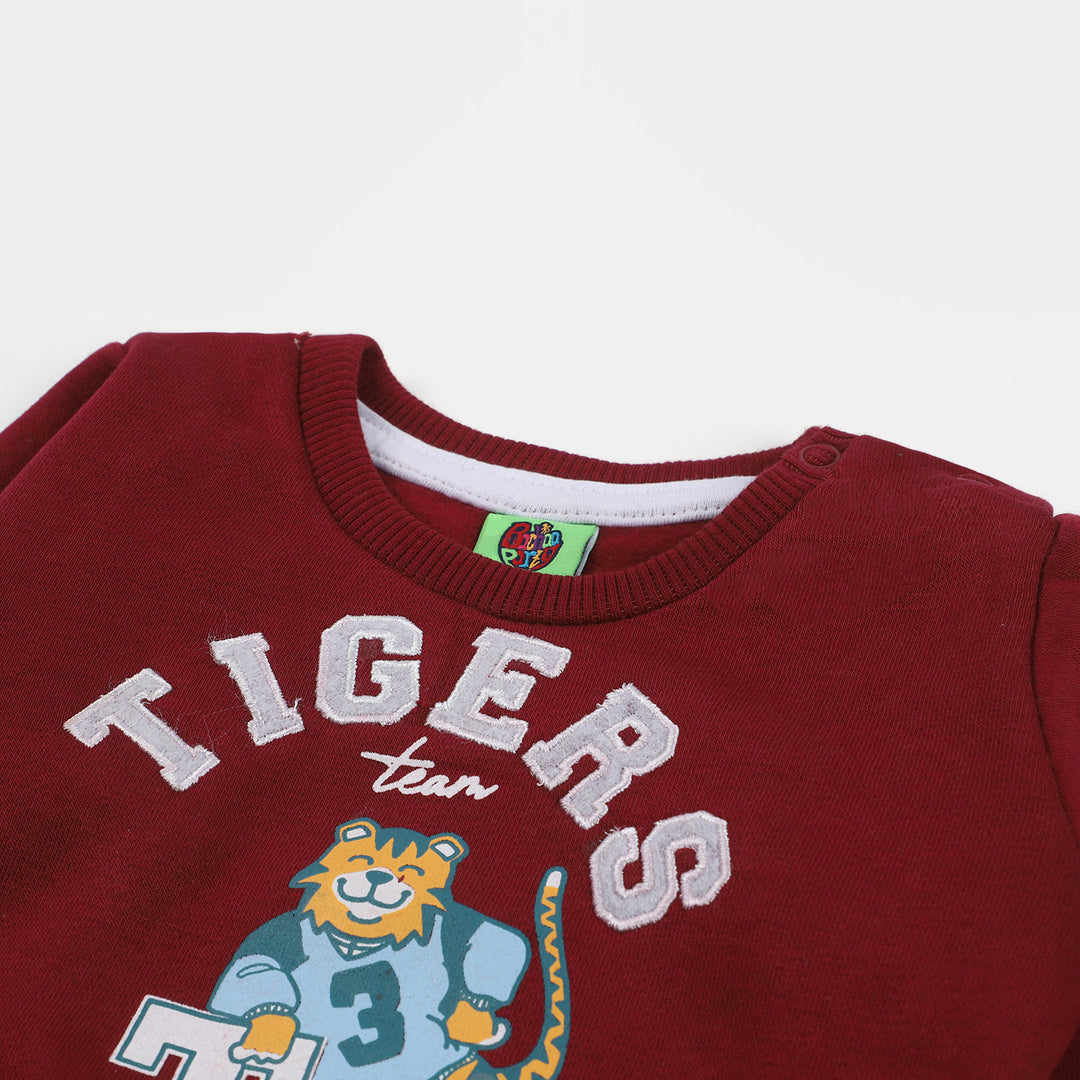 Infant Boys Fleece Sweatshirt Tiger Team-MAROON