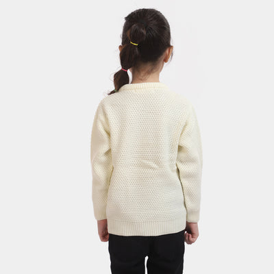 Girls Knitted Sweater -Off White