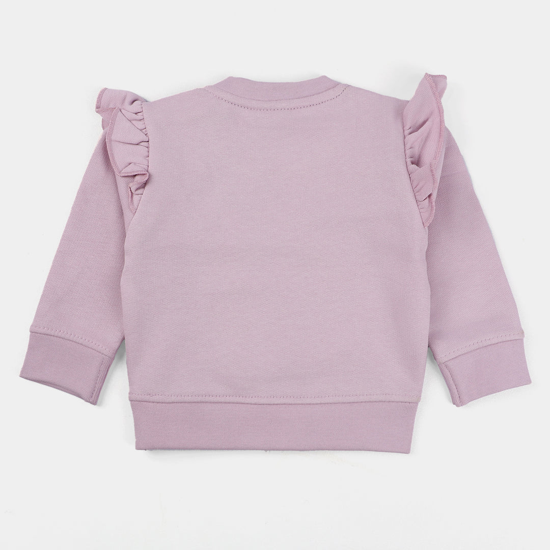 Infants Girls Fleece Sweatshirt Best Follower - Lavender