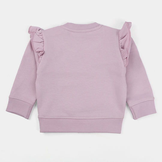 Infants Girls Fleece Sweatshirt Best Follower - Lavender