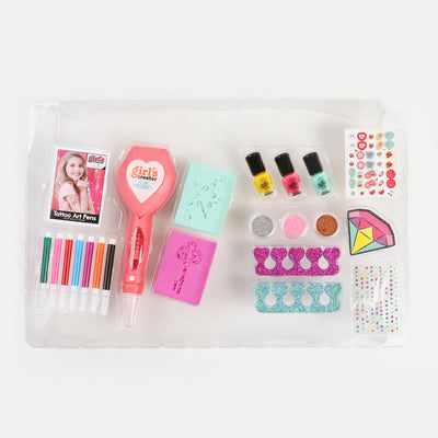 2 IN 1 Tattoo & Nail Art Play Set For Girls