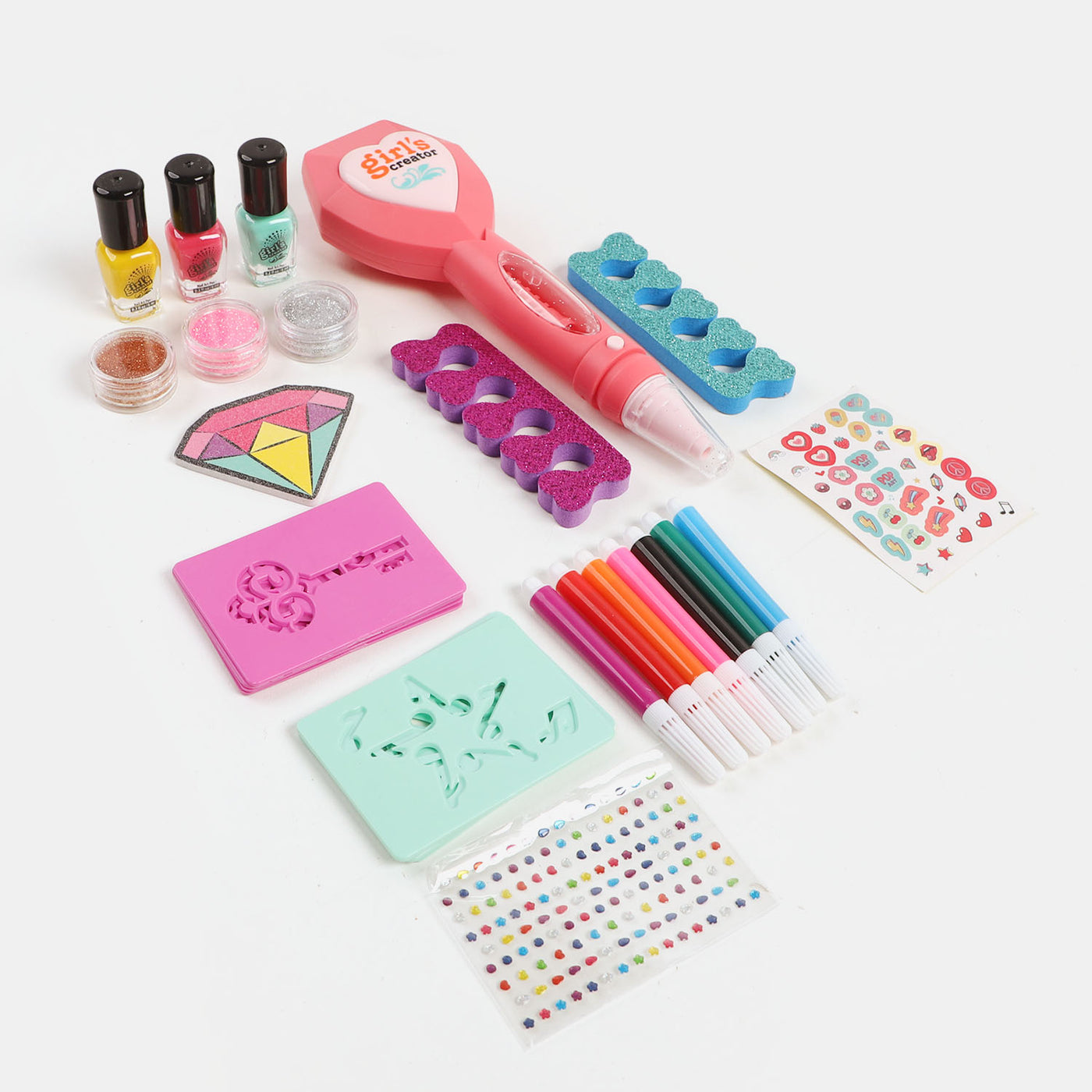 2 IN 1 Tattoo & Nail Art Play Set For Girls