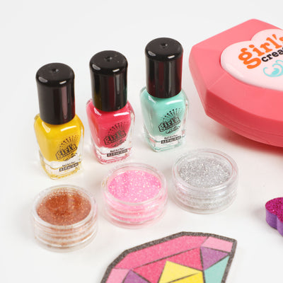 2 IN 1 Tattoo & Nail Art Play Set For Girls