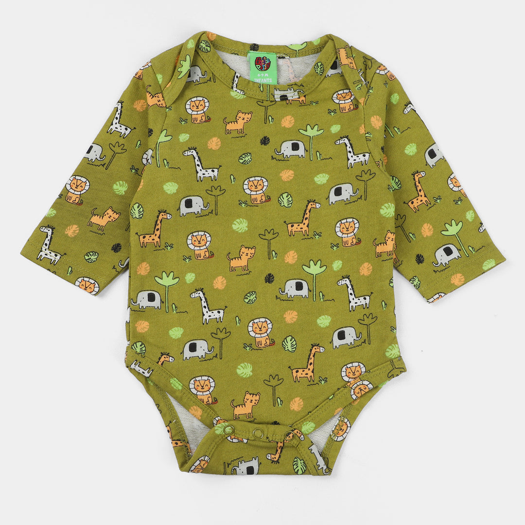 Infant Boys Cotton Knitted Romper Safari Animals-Iguana