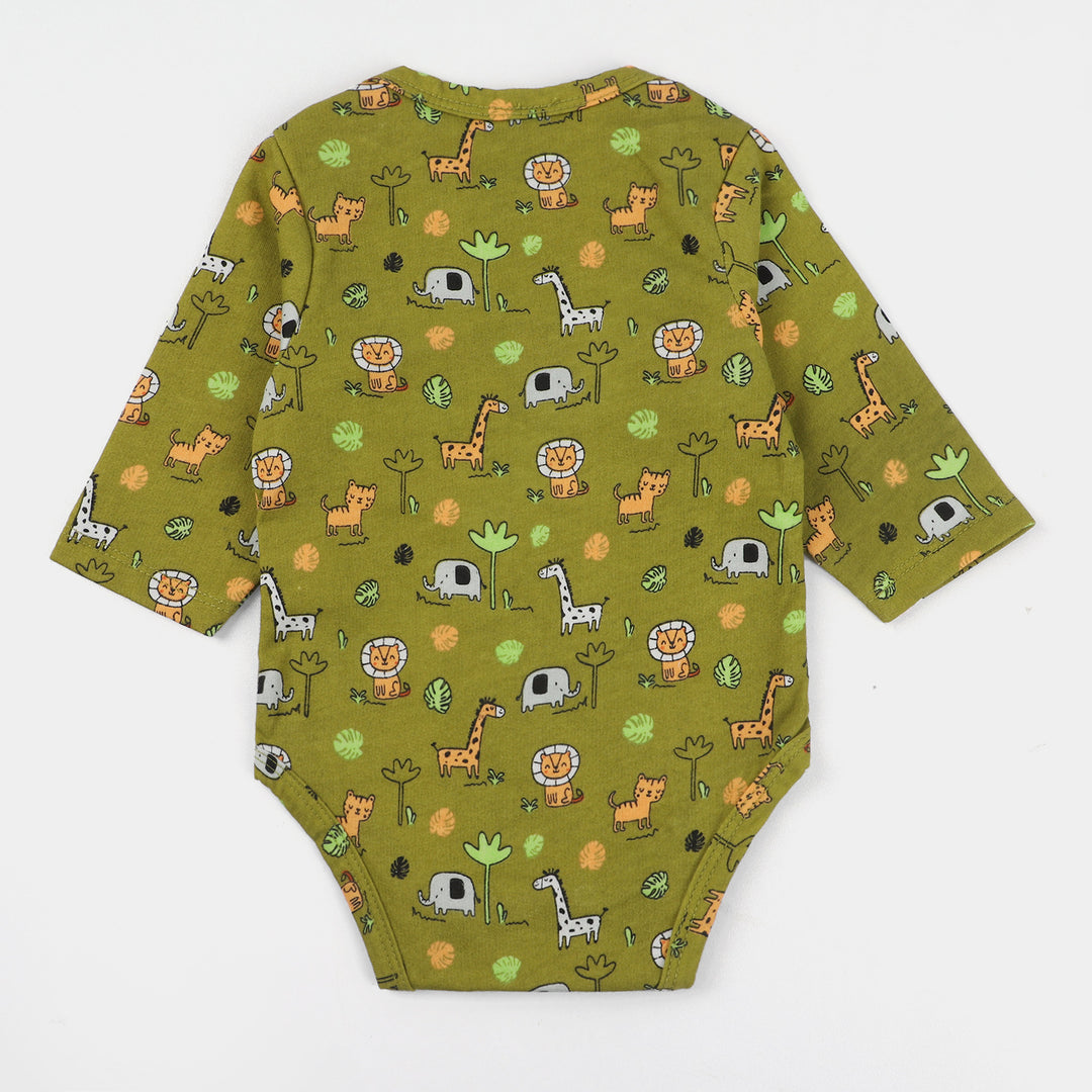 Infant Boys Cotton Knitted Romper Safari Animals-Iguana