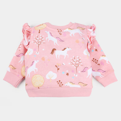 Infant Girls Fleece Knitted Suit Character- Light Pink