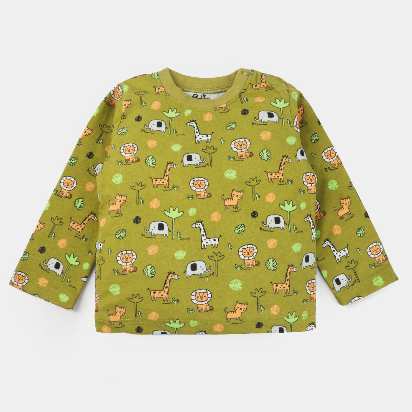 Infant Boys Slub Jersey Knitted Suit Safari Animal - Iguana