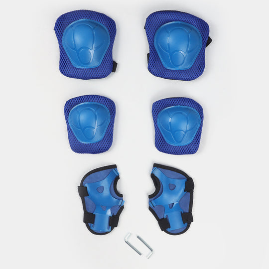 Sports Skate Shoes With 6 in 1 Safety Pads Set - Blue