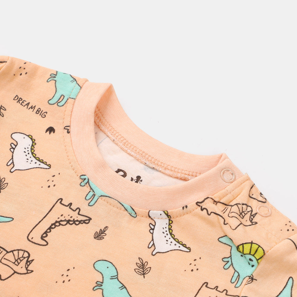 Infant Boys T-Shirt Dinosaurs - Cream Puff