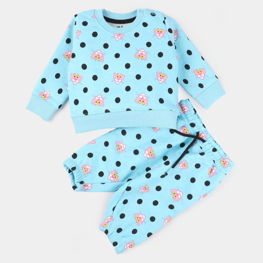 Infant Girls Fleece Knitted Suit Character - Blue