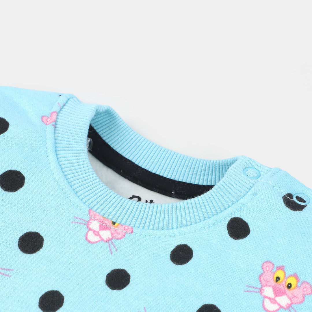 Infant Girls Fleece Knitted Suit Character - Blue