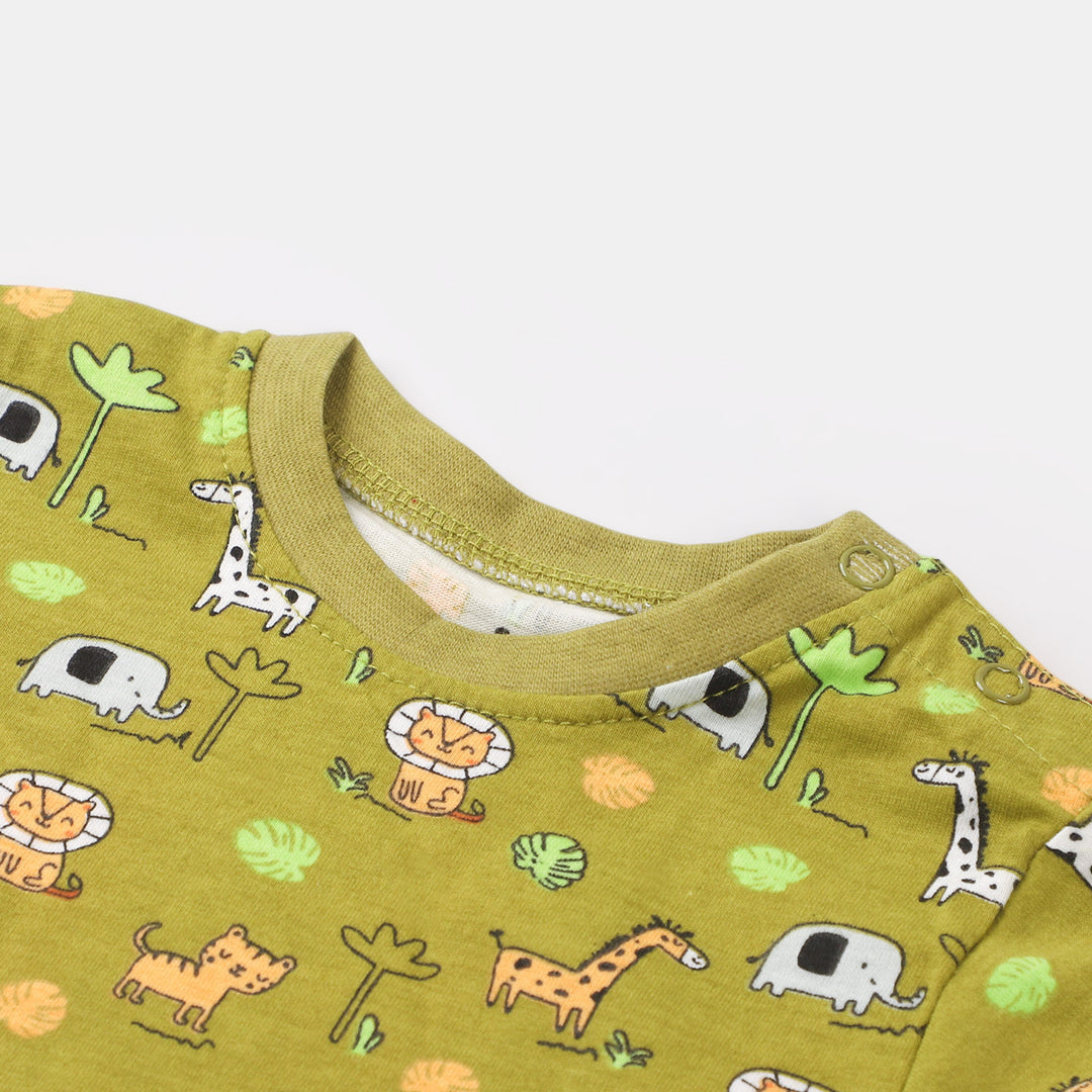 Infant Boys Knitted Romper Safari Animals - A.Gleam