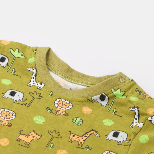 Infant Boys Knitted Romper Safari Animals - A.Gleam