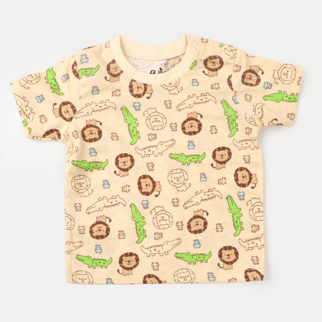 Infant Boys T-Shirt Animals - Light Peach