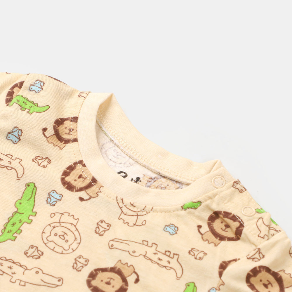 Infant Boys T-Shirt Animals - Light Peach