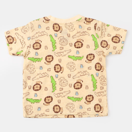 Infant Boys T-Shirt Animals - Light Peach