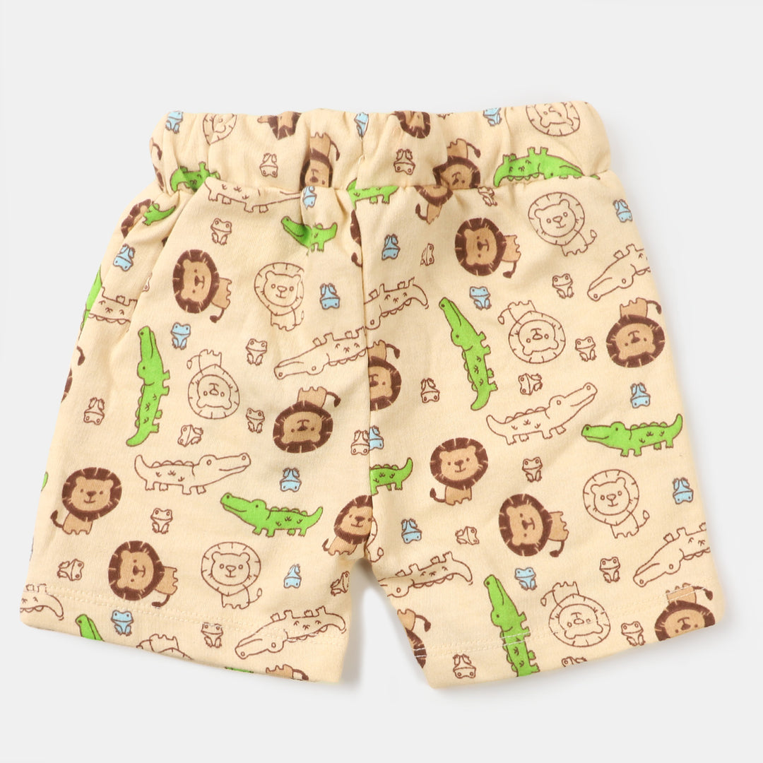 Infant Boys Knitted Short Animals - Light Peach