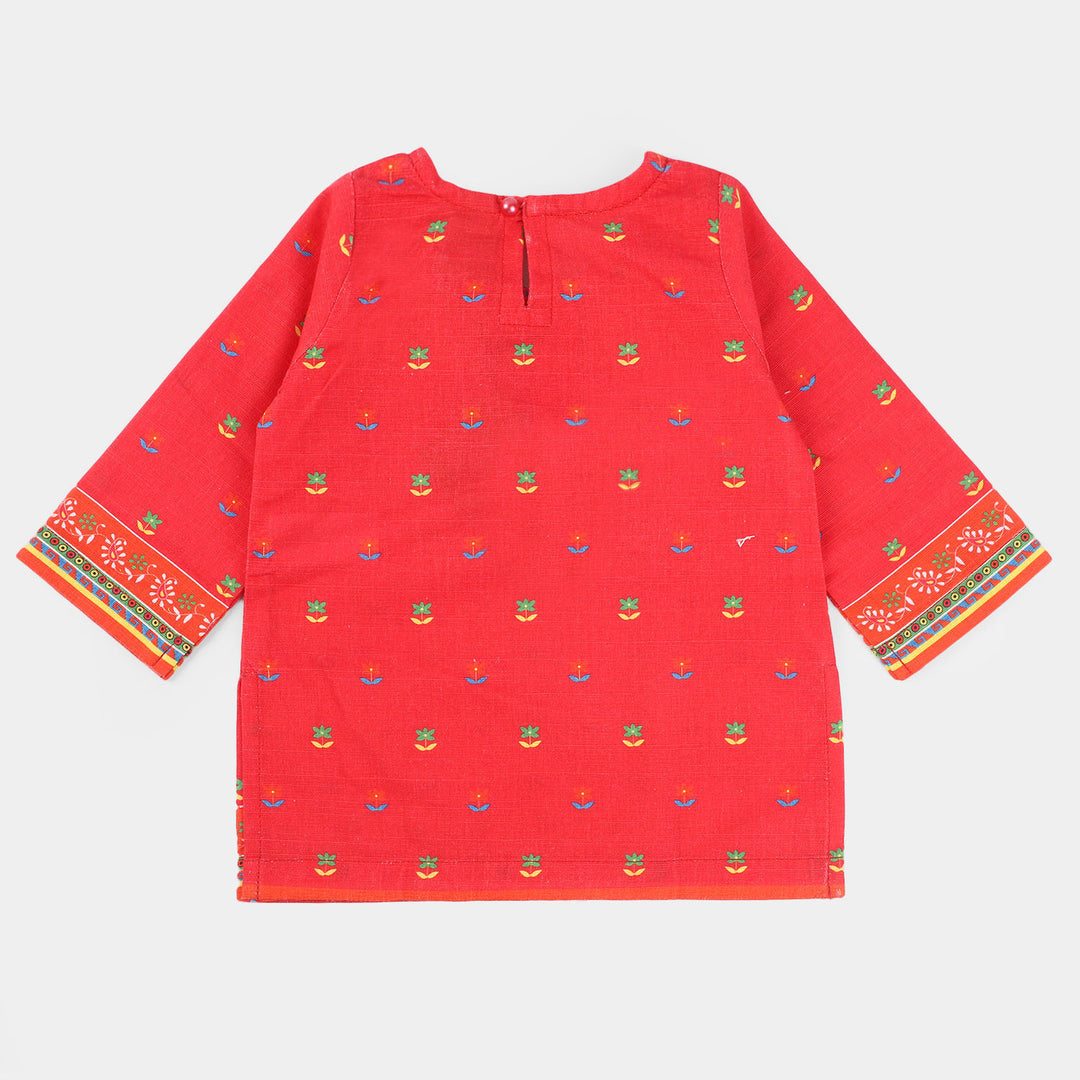 Infant Girls Cotton 2PCs Shine-Red