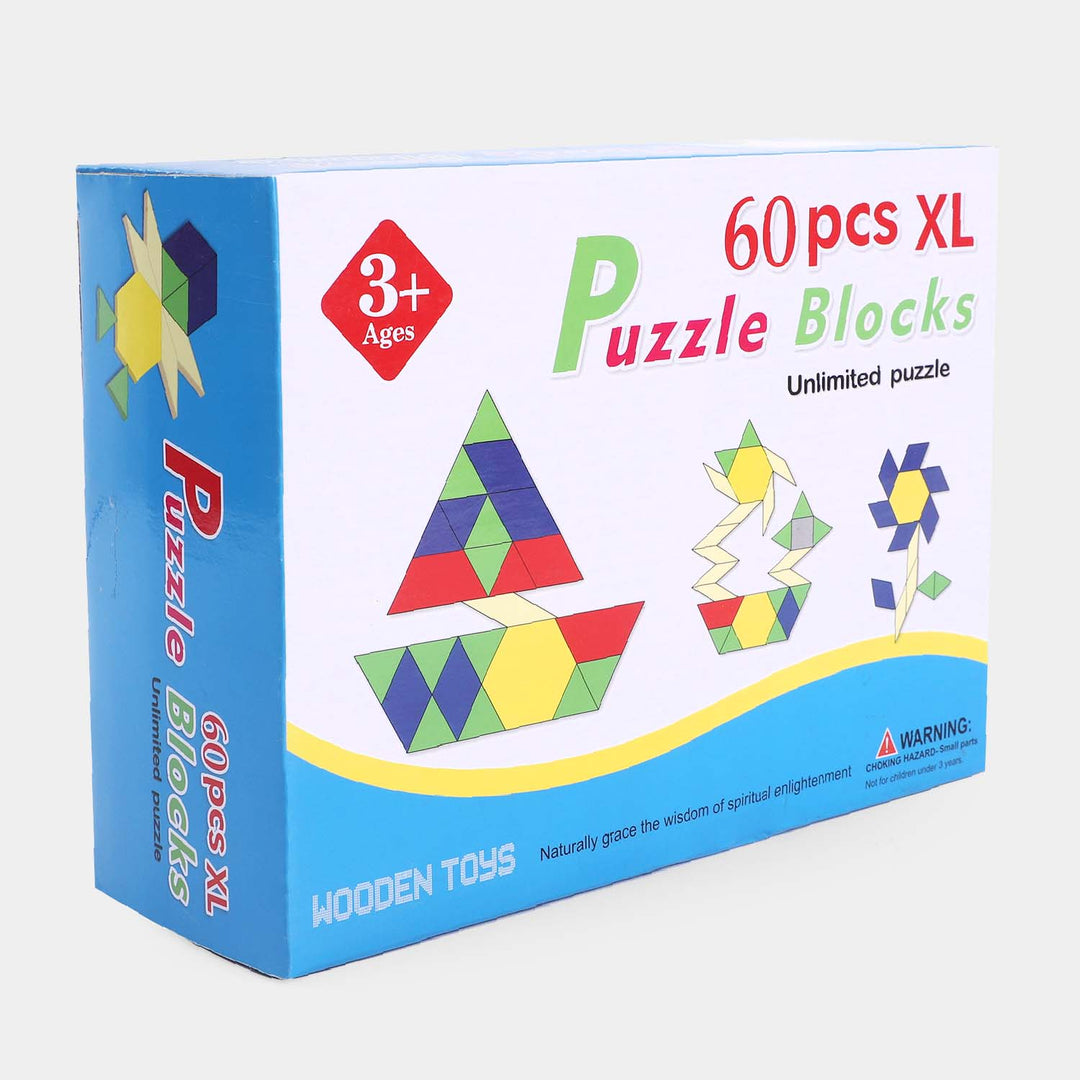 Wooden Puzzle Block Kids Educational Toy | XL (60PCs)