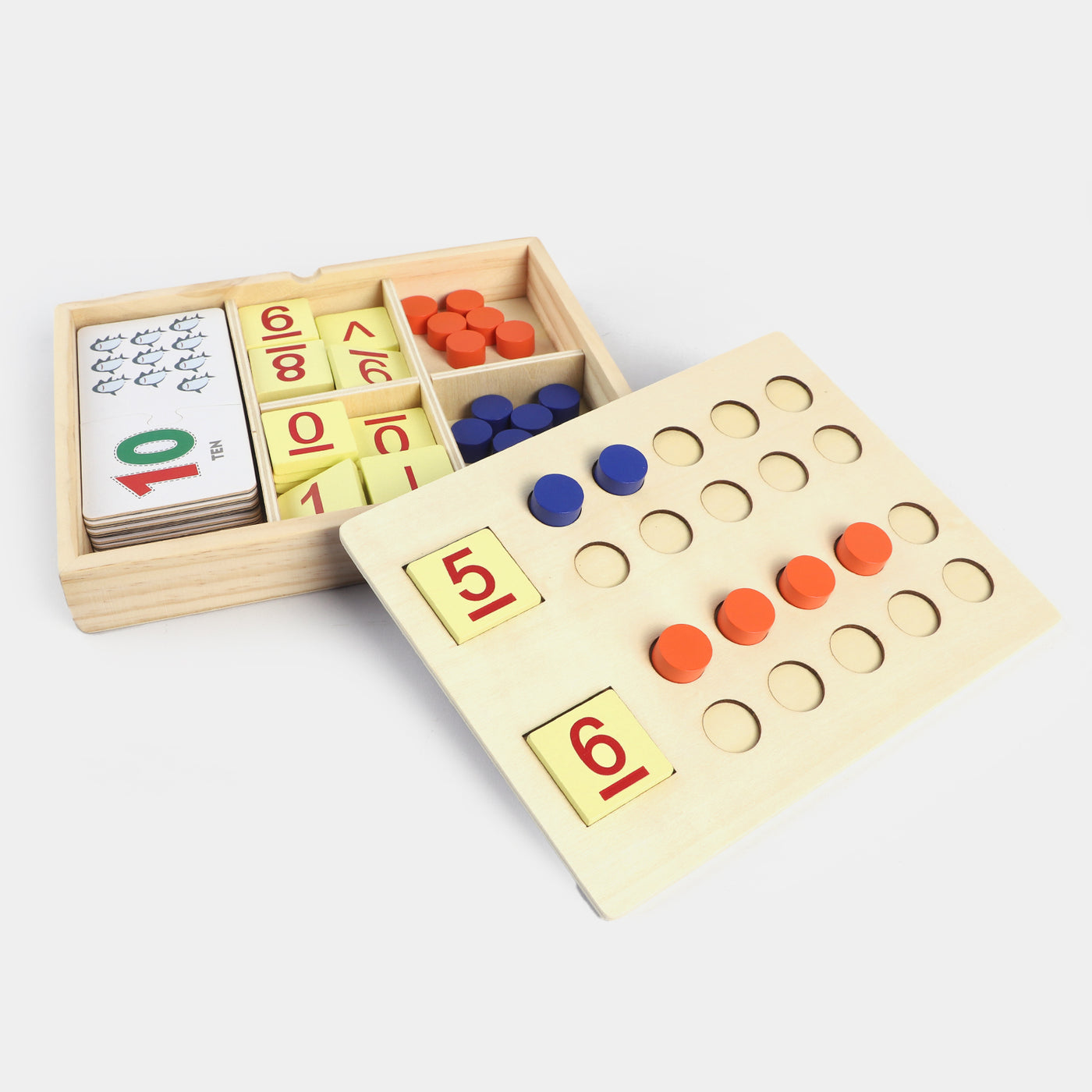 Wooden Arithmetic Paired Learning Box