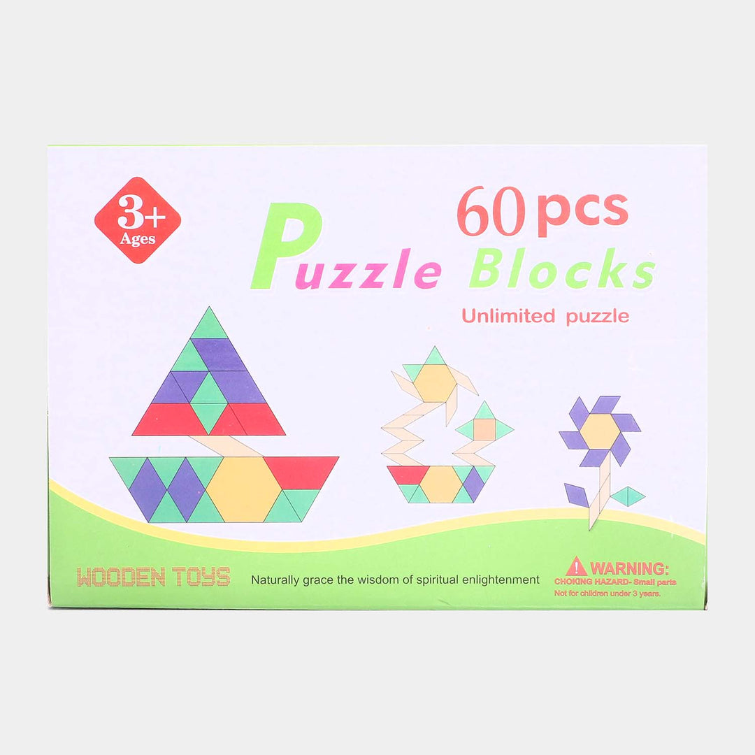 Wooden Puzzle Block Kids Educational Toy | 60PCs