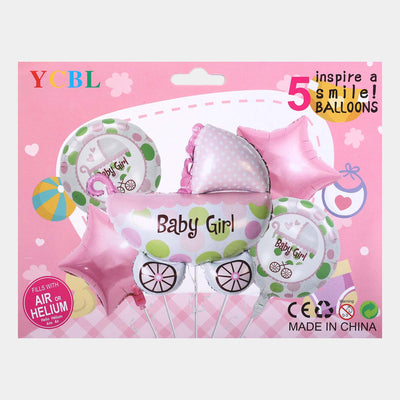 Baby Girl Foil Balloon | 5 Pcs