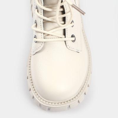 Casual Lace Up Boots For Boys 06 Off-WHITE