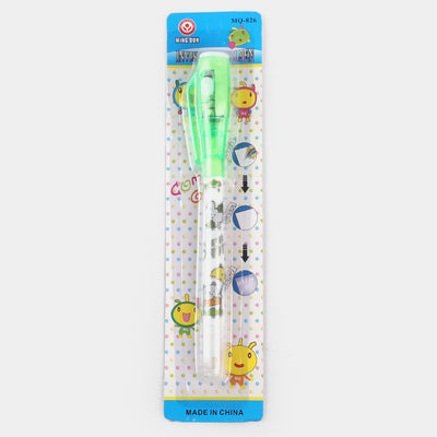 Multifunctional Invisible 2 in 1 Ballpoint Pen with LED Light-C.Green