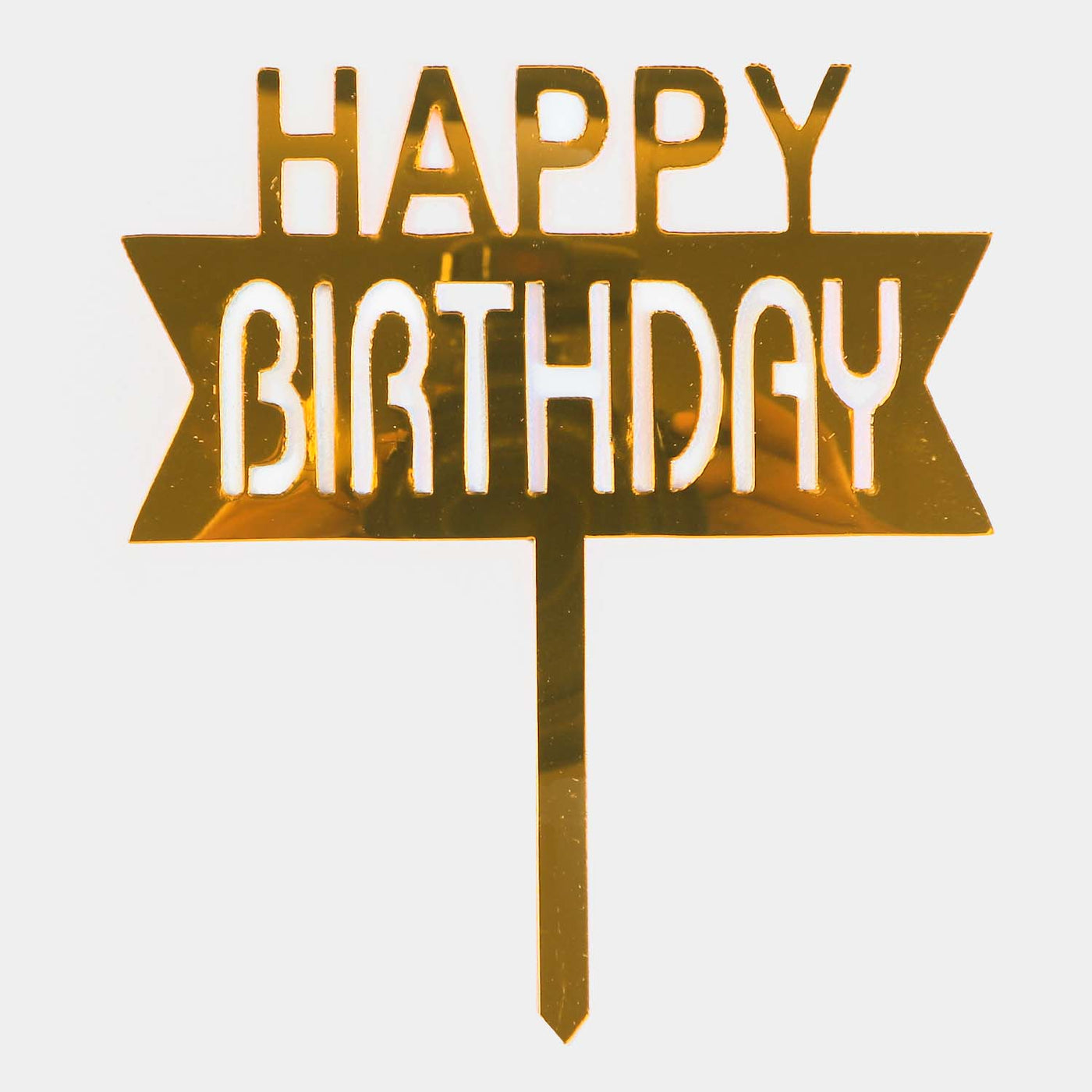 Happy Birthday Cake Topper - Gold