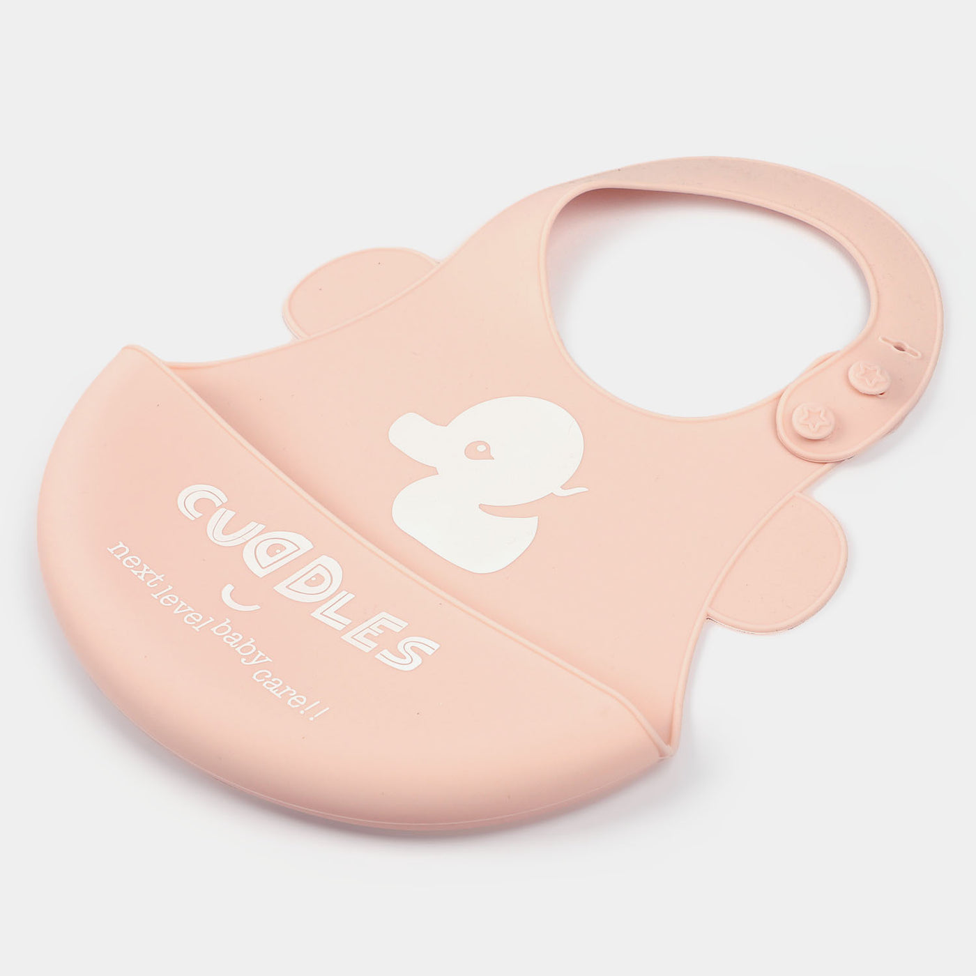 Fold & Go Cuddles Silicon Baby Bib | Pink