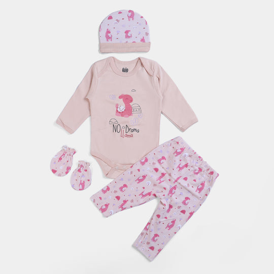 Infant Girls Set 4Pc Llama (R)-Vanilla