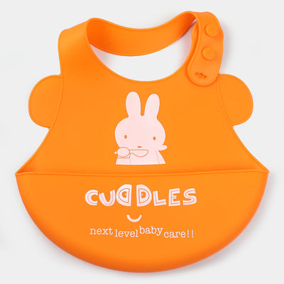 Cuddles Silicon Baby Bib | ORANGE