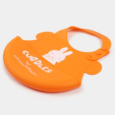 Cuddles Silicon Baby Bib | ORANGE